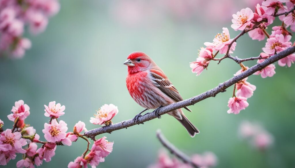 messages from red house finch in nature