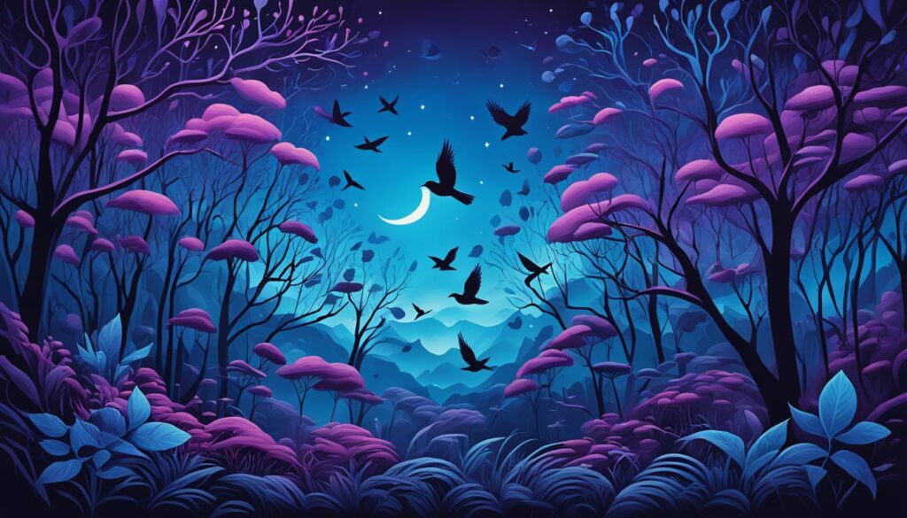 symbolic interpretation of birds chirping at night