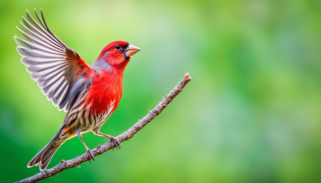 vibrant presence of red house finch