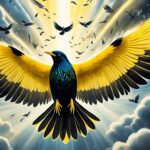 yellow bird with black wings spiritual meaning