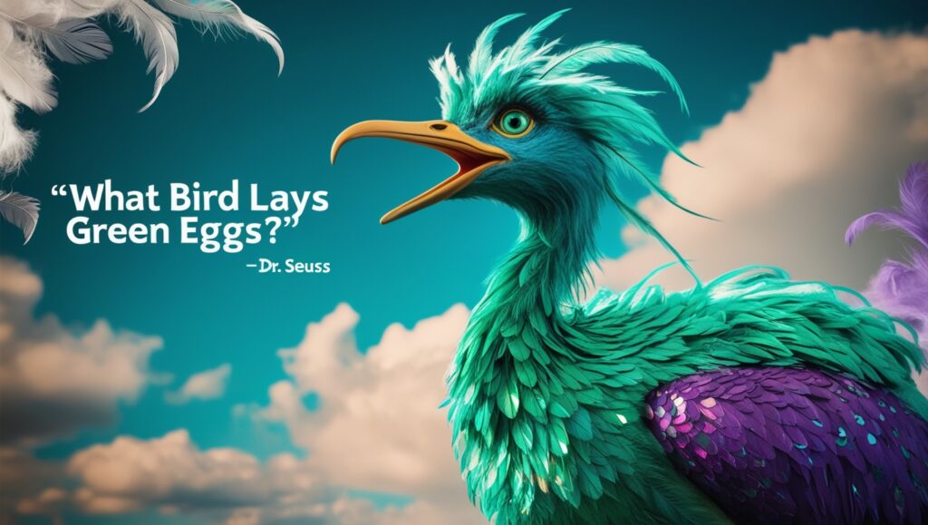 What bird lays green eggs?
